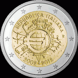 Italië 2 euro 2012 10 jaar Euro UNC